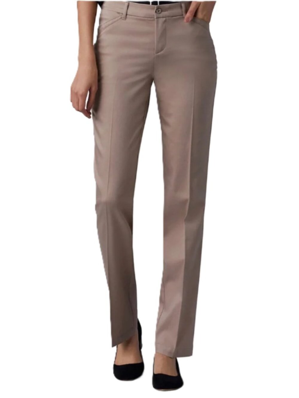 Lee 12S Flex Motion Straight Leg Tan Solid Pants